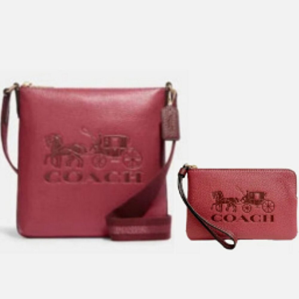 Coach Horse and Carriage Mini Rowan File Bag and Wristlet Set! New in packaging!